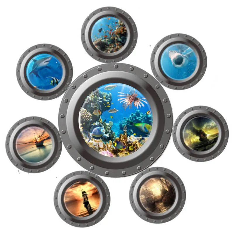 Fantastic submarine portholes Wall Sticker home decorations kids sealife coral shark fish boat scuttles decals mural art nursery
Fantastic submarine portholes Wall Sticker home decorations kids sealife coral shark fish boat scuttles decals mural art nursery