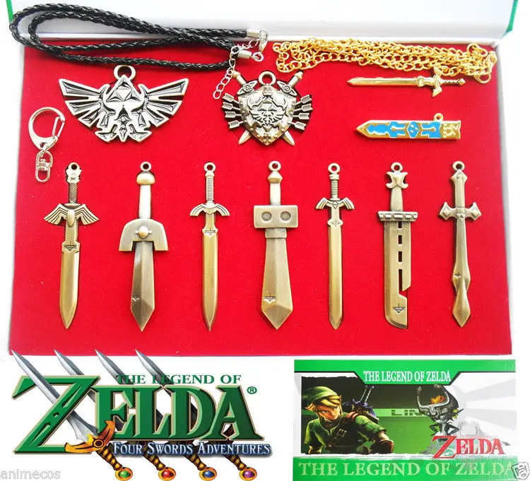 10 Pcs The Legend of Zelda Shield Sword Weapon Keychain Necklace Pendant Weapons Cosplay Prop +Gift Box
10 Pcs The Legend of Zelda Shield Sword Weapon Keychain Necklace Pendant Weapons Cosplay Prop +Gift Box