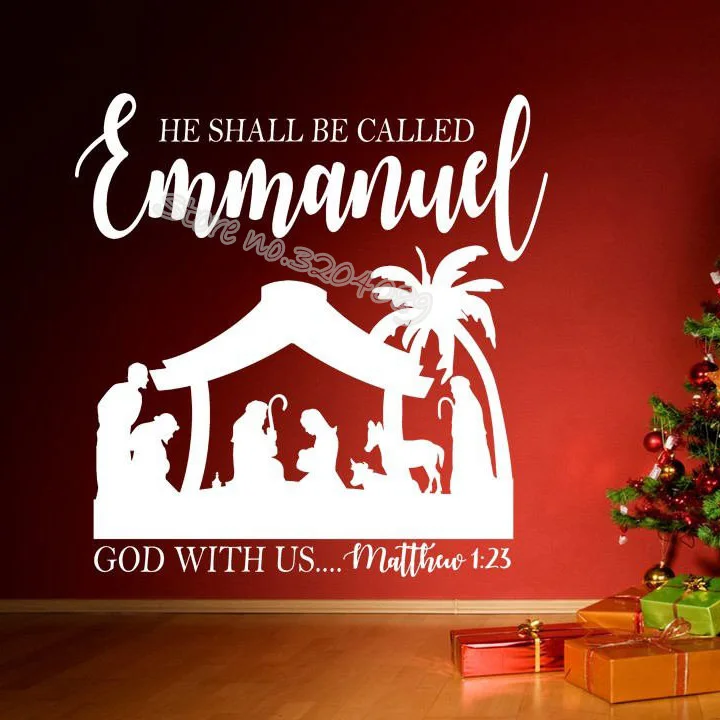 He shall be called Emmanuel and god with us Quotations Wall Sticker Christmas Nativity Scene Christian church decor Decal EA748
He shall be called Emmanuel and god with us Quotations Wall Sticker Christmas Nativity Scene Christian church decor Decal EA748