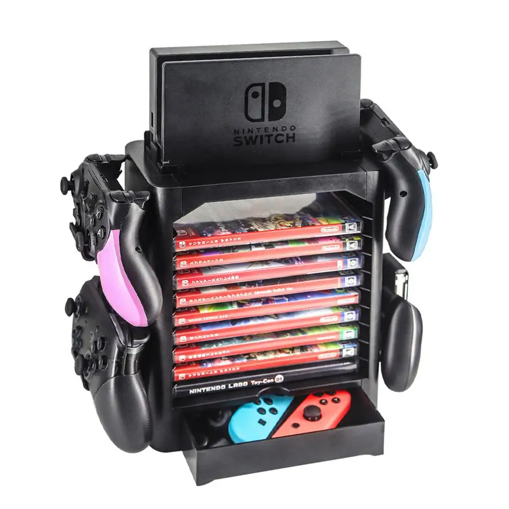 Multifunctional Game Disk Storage Tower Holder For Nintend Switch Console and for NS Switch Pro Controllers
Multifunctional Game Disk Storage Tower Holder For Nintend Switch Console and for NS Switch Pro Controllers