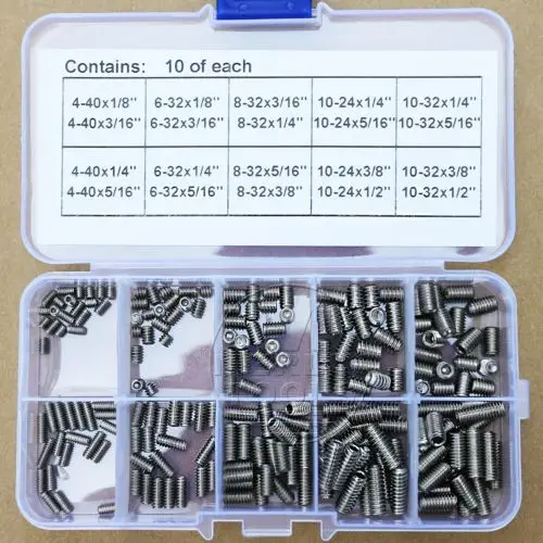 200Pcs Stainless Steel 4-40 to 10-32 Allen Head Hex Socket Screws Assortment Kit
200Pcs Stainless Steel 4-40 to 10-32 Allen Head Hex Socket Screws Assortment Kit