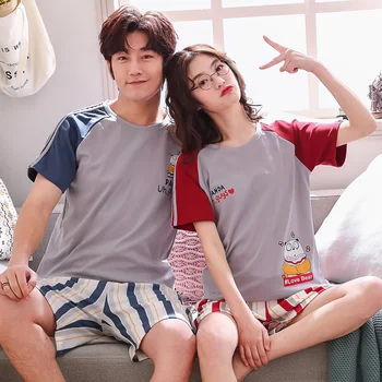 Summer Lovers Pajamas Women short-sleeved Soft Cotton Pajama Sets Men Pure Couple Pajamas For Men Set Sleepwear Suit XXXL
Summer Lovers Pajamas Women short-sleeved Soft Cotton Pajama Sets Men Pure Couple Pajamas For Men Set Sleepwear Suit XXXL