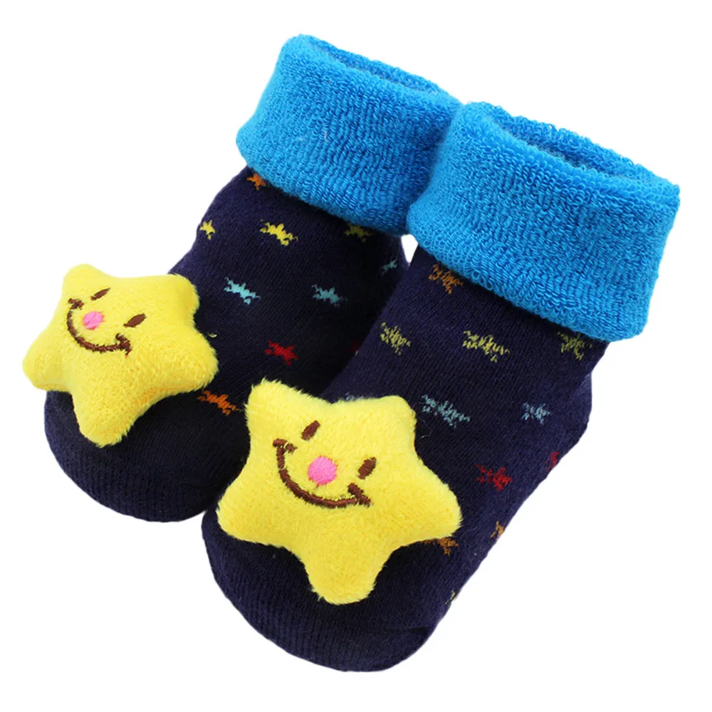 Детские Нескользящие короткие носки с героями мультфильмов для новорожденных