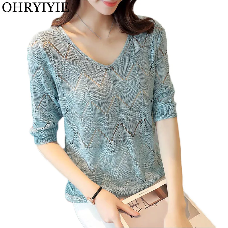 OHRYIYIE Thin Knitted Sweater Womens 2019 New Summer Fashion Loose Hollow Sweaters And Pullovers Female Jumper Lady Pull Femme
OHRYIYIE Thin Knitted Sweater Womens 2019 New Summer Fashion Loose Hollow Sweaters And Pullovers Female Jumper Lady Pull Femme