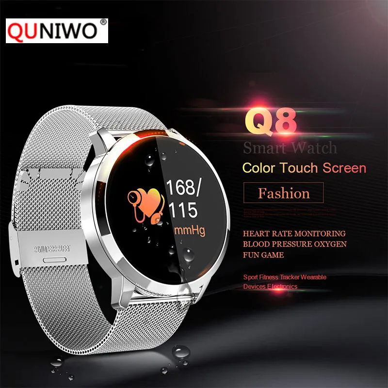 Q8 Heart Rate Monitor Smart Watch Blood Pressure Oxygen Fitness Smart Watch IP67 Pedometer Men Women Sport Fitness Watches
Q8 Heart Rate Monitor Smart Watch Blood Pressure Oxygen Fitness Smart Watch IP67 Pedometer Men Women Sport Fitness Watches