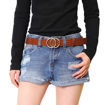 Double O-Ring Women Leather Belt Snakeskin Pattern Buckle Easy To Carry Faux Lightweight Casual Space Saving Coarse Easy To Use
Double O-Ring Women Leather Belt Snakeskin Pattern Buckle Easy To Carry Faux Lightweight Casual Space Saving Coarse Easy To Use
