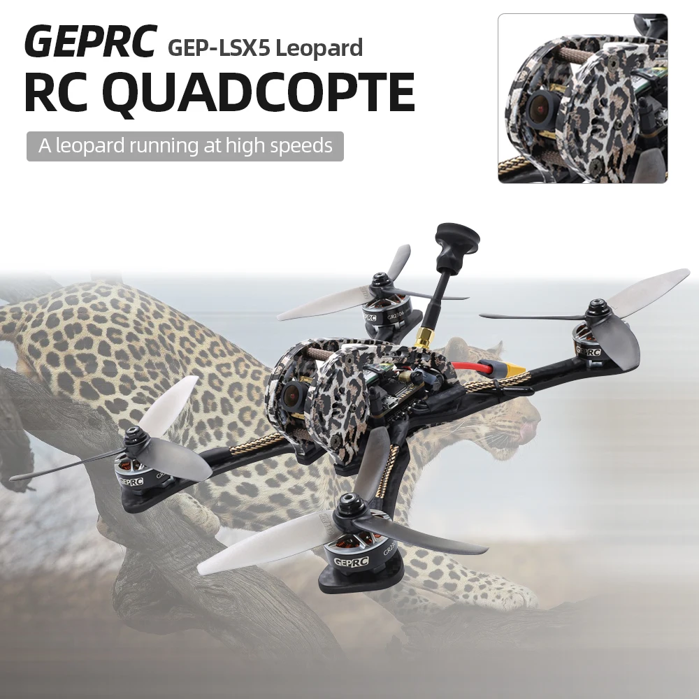 GEPRC GEP-LSX5 Leopard 230mm RC FPV Racing Drone 2306 2450kv Brushless Motor 600TVL Camera with Frsky XM Receiver BNF/PNP
GEPRC GEP-LSX5 Leopard 230mm RC FPV Racing Drone 2306 2450kv Brushless Motor 600TVL Camera with Frsky XM Receiver BNF/PNP