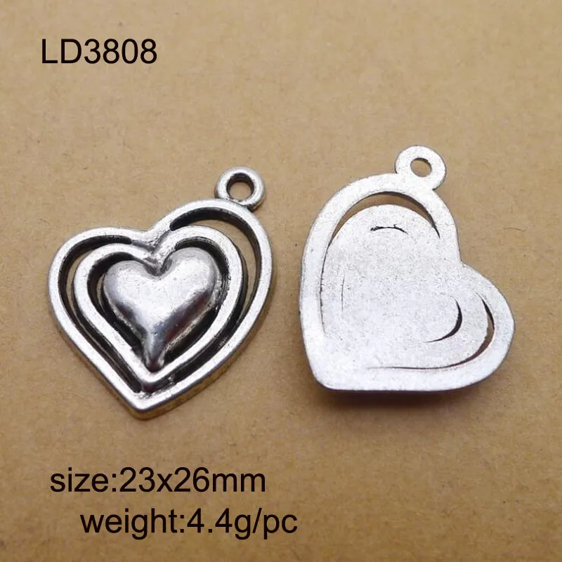 25pcs Multi Layer Antique Silver Alloy Retro Heart Charm Jewelry Findings Accessories 23x26mm
25pcs Multi Layer Antique Silver Alloy Retro Heart Charm Jewelry Findings Accessories 23x26mm