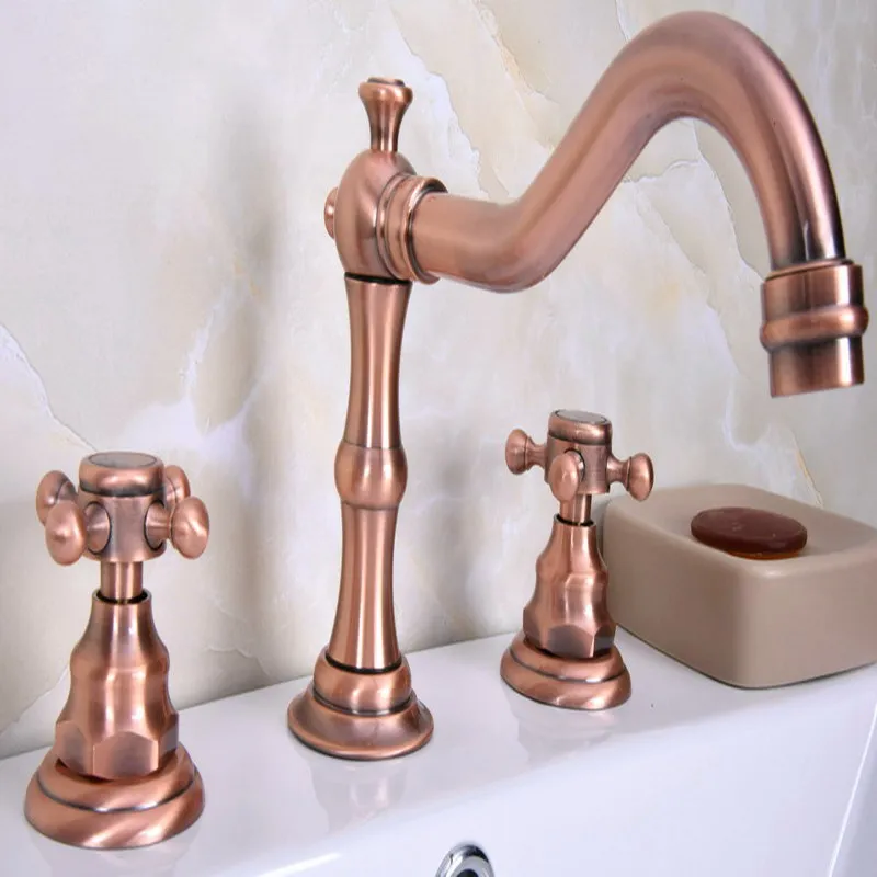 Antique Red Copper Widespread Dual Handle Bathroom Washing Basin Mixer Taps Deck Mounted 3 Holes Lavatory Sink Faucet arg059
Antique Red Copper Widespread Dual Handle Bathroom Washing Basin Mixer Taps Deck Mounted 3 Holes Lavatory Sink Faucet arg059