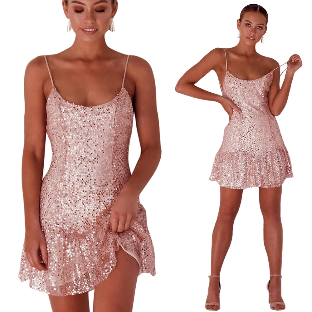 Rose Gold Party Dress Glitter Sexy Backless Mini Dress Prom 2018 New Christmas Party Strap Dresses Off Shoulder Sequin Vestidos
Rose Gold Party Dress Glitter Sexy Backless Mini Dress Prom 2018 New Christmas Party Strap Dresses Off Shoulder Sequin Vestidos