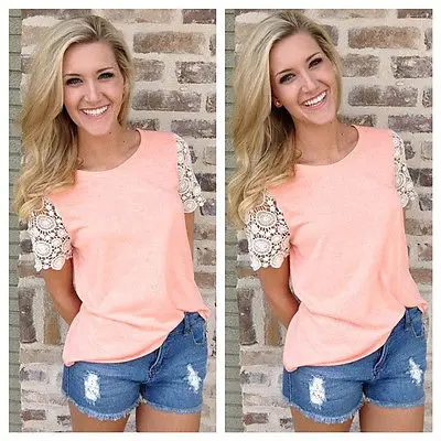 Fashion Women Summer Vest Top Casual Lace T-Shirt Short Sleeve Women Top Shirts Pink Gray Blue summer lace women t shirt
Fashion Women Summer Vest Top Casual Lace T-Shirt Short Sleeve Women Top Shirts Pink Gray Blue summer lace women t shirt