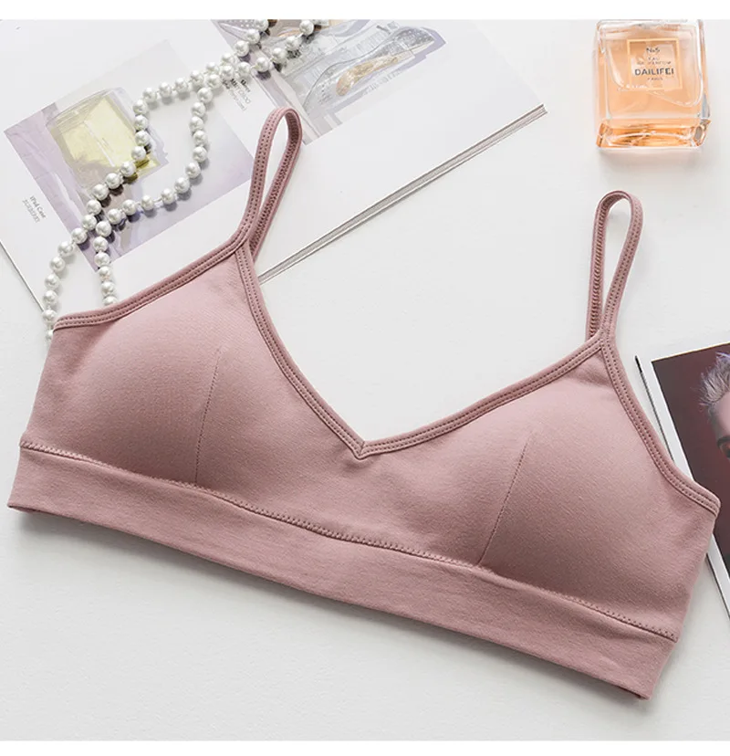 TERMEZY Cotton Woman Bra Fitness Tops Brassiere Push Up Lady Lingerie Bralette Sexy Backless Bras Unlined Seamless Underwear (7)