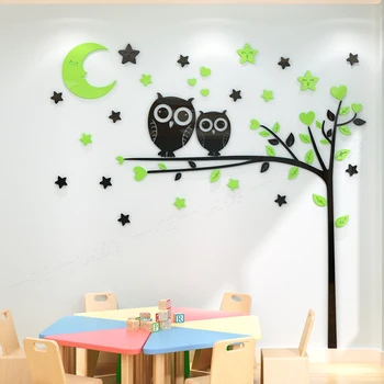 Cartoon Owl acrylic mirror wall stickers for kids room Kindergarten Star Moon wall decoration Sofa background wall sticker
Cartoon Owl acrylic mirror wall stickers for kids room Kindergarten Star Moon wall decoration Sofa background wall sticker