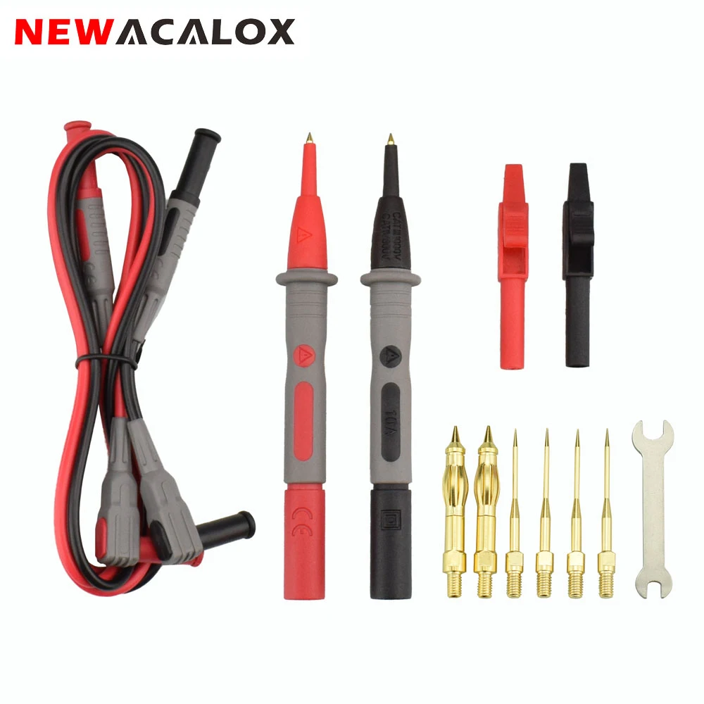 NEWACALOX Multimeter Probe Pen Line Test Kit for Digital Multimeter Cable Feeler Multimeter Wire Tips 6pcs Replaceable Needles
NEWACALOX Multimeter Probe Pen Line Test Kit for Digital Multimeter Cable Feeler Multimeter Wire Tips 6pcs Replaceable Needles