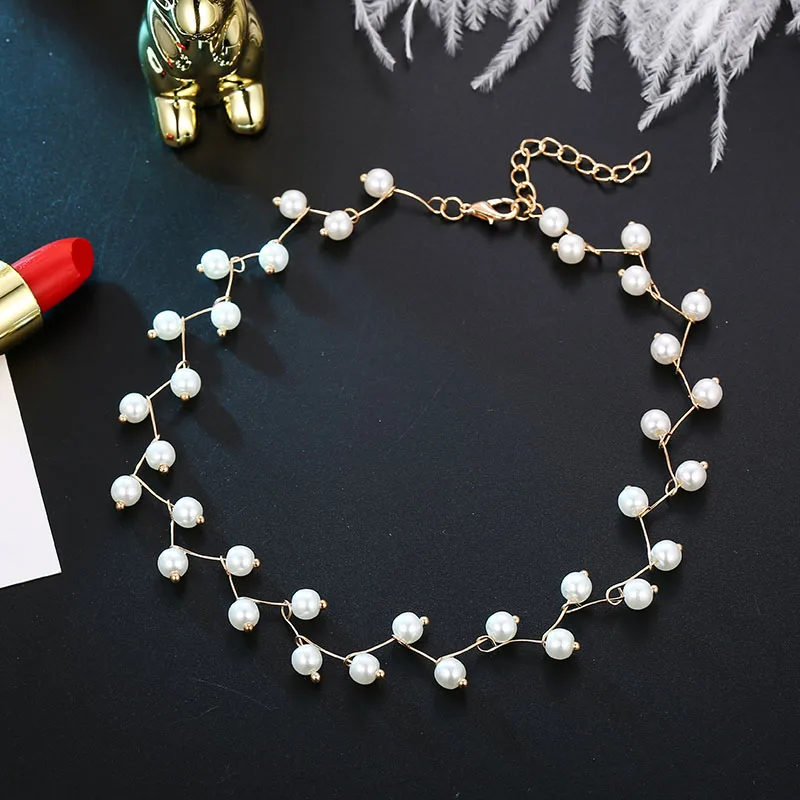 New Fashion Simulated Pearl Choker Necklaces for Women Crystal Glass Necklace Pendant on Neck Bohemian Chocker Necklace Jewelry
New Fashion Simulated Pearl Choker Necklaces for Women Crystal Glass Necklace Pendant on Neck Bohemian Chocker Necklace Jewelry