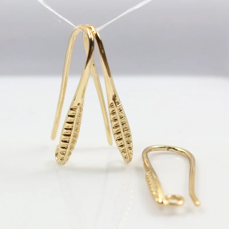 K color Gold color plated leaf ear hook copper fill gold not fade Earrings Hooks 18mm 3pairs
K color Gold color plated leaf ear hook copper fill gold not fade Earrings Hooks 18mm 3pairs