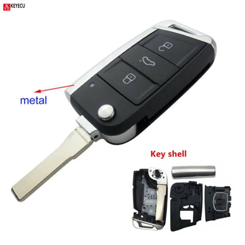 Keyecu 3 Buttons Modified Folding Flip Remote Car Key Cover Case Fob Shell For VW Golf 7 GTI MK7 Skoda Octavia A7 Seat
Keyecu 3 Buttons Modified Folding Flip Remote Car Key Cover Case Fob Shell For VW Golf 7 GTI MK7 Skoda Octavia A7 Seat