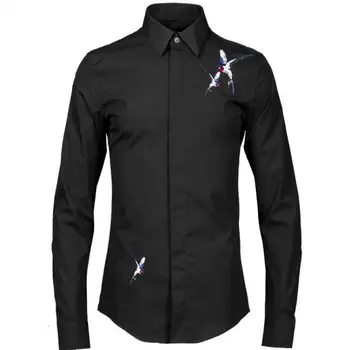 New Arrival Embroidered Bird Men Shirt Wholesale Factory Direct Sales Fashion Casual High Quality Cotton Fashion Plus Size M-4XL 
New Arrival Embroidered Bird Men Shirt Wholesale Factory Direct Sales Fashion Casual High Quality Cotton Fashion Plus Size M-4XL