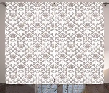 Taupe Curtains French Style Curvy Damask Pattern Nostalgia Foliate Wealth Flora Elements Historical Living Room Bedroom Window
Taupe Curtains French Style Curvy Damask Pattern Nostalgia Foliate Wealth Flora Elements Historical Living Room Bedroom Window