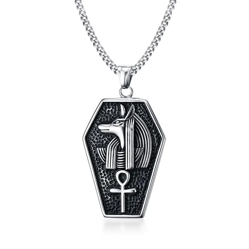 Bijoux Punk Egypt Ankh Cross Anubis Pendants Necklace for Men Rock Jewelry Never Fade Anubis Titanium Steel Life Man Necklace
Bijoux Punk Egypt Ankh Cross Anubis Pendants Necklace for Men Rock Jewelry Never Fade Anubis Titanium Steel Life Man Necklace