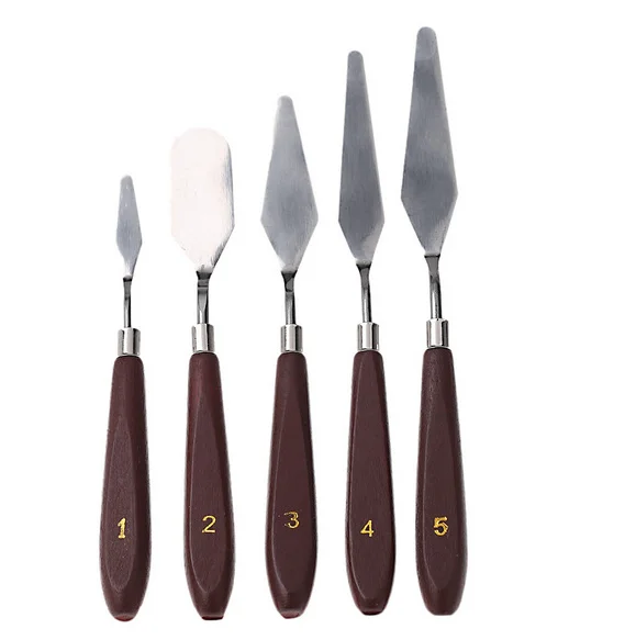Stainless Steel Spatula 5pcs/set Baking Pastry Tool Mixing Scraper Pack Art Scorper Oil Scraper Oil Painting Shovel Palette
Stainless Steel Spatula 5pcs/set Baking Pastry Tool Mixing Scraper Pack Art Scorper Oil Scraper Oil Painting Shovel Palette