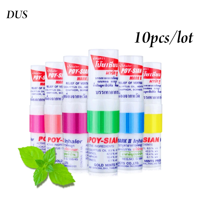 DUS 10Pcs Thailand Nasal Inhaler Smell Dizziness Inhaler Breezy Asthma Refreshing Aroma Oil Stick dropping
DUS 10Pcs Thailand Nasal Inhaler Smell Dizziness Inhaler Breezy Asthma Refreshing Aroma Oil Stick dropping