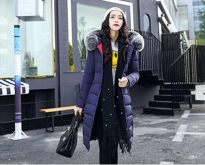 2017 Winter Jacket women long down jacket Plus Size Womens Parkas real fur Thicken Outerwear winter coats+19
