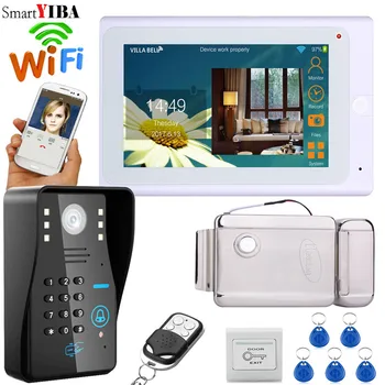 SmartYIBA RFID Password Wifi Wireless Video Door Phone Doorbell Intercom Kit With 7 Inch Monitor Electric Door Lock Exit Switch
SmartYIBA RFID Password Wifi Wireless Video Door Phone Doorbell Intercom Kit With 7 Inch Monitor Electric Door Lock Exit Switch