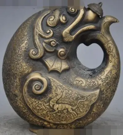 S00082 Chinese bronze Dragon Fish Beast phoenix Statue Rice wine pot Tea Pot Flagon (B0413)
S00082 Chinese bronze Dragon Fish Beast phoenix Statue Rice wine pot Tea Pot Flagon (B0413)