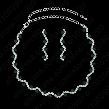 Free Shipping 925 Serling Silver Necklace+Earrings Wedding Jewelry Sets CZ Green Color Crystal Wedding Accessories
Free Shipping 925 Serling Silver Necklace+Earrings Wedding Jewelry Sets CZ Green Color Crystal Wedding Accessories