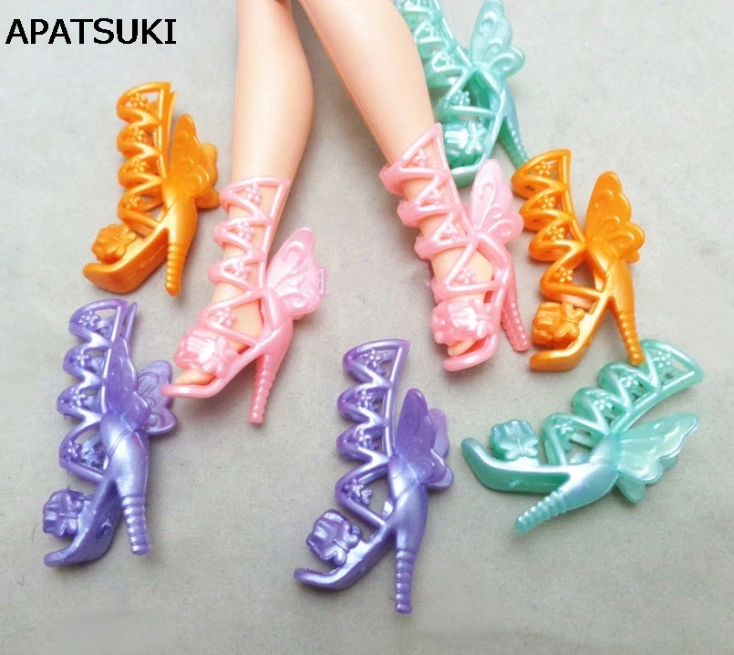 5pairs/lot Fashion Candy Color Butterfly Wings High-Heel Shoes Boots For Barbie Dolls For 1/6 BJD Doll Toy Shoes Girl Gifts
5pairs/lot Fashion Candy Color Butterfly Wings High-Heel Shoes Boots For Barbie Dolls For 1/6 BJD Doll Toy Shoes Girl Gifts