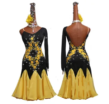 Competition Ladies Latin Dancing Dresses Black Yellow Long Sleeve Skirt Female Stage Professional Chacha Ballroom Garments
Competition Ladies Latin Dancing Dresses Black Yellow Long Sleeve Skirt Female Stage Professional Chacha Ballroom Garments