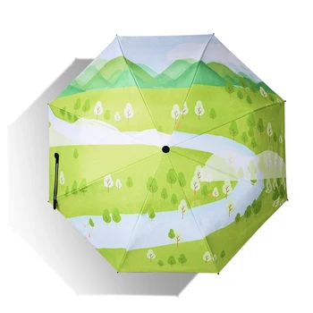 Folding Umbrella Rain Women Parasol 2019 Luxury Female Anti-UV Green Grass Painting Sun Umbrella For Man Kids Paraguas Plegable
Folding Umbrella Rain Women Parasol 2019 Luxury Female Anti-UV Green Grass Painting Sun Umbrella For Man Kids Paraguas Plegable