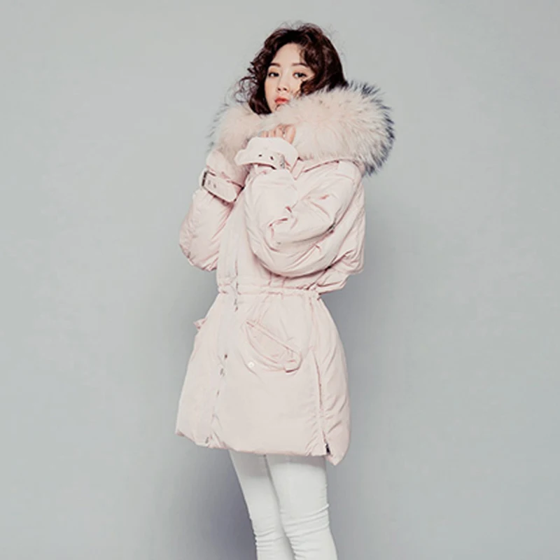 Female Parka 2018 Womens Down Jackets Big Natural Raccoon Fur Collar Thicken Parkas For Women Winter Jacket Duck Down Coat Pink
Female Parka 2018 Womens Down Jackets Big Natural Raccoon Fur Collar Thicken Parkas For Women Winter Jacket Duck Down Coat Pink