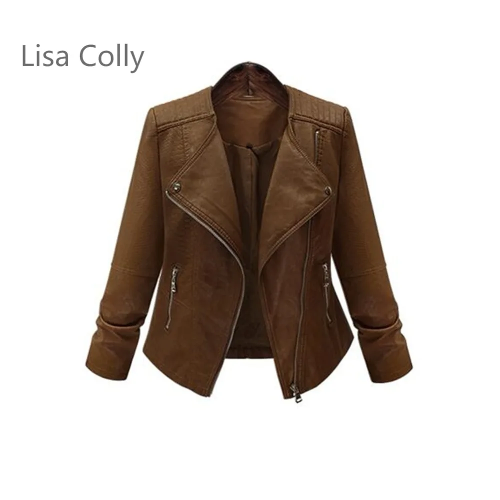 Фото Лиза колли плюс размер 5XL Женская зимняя куртка из искусственной кожи пальто