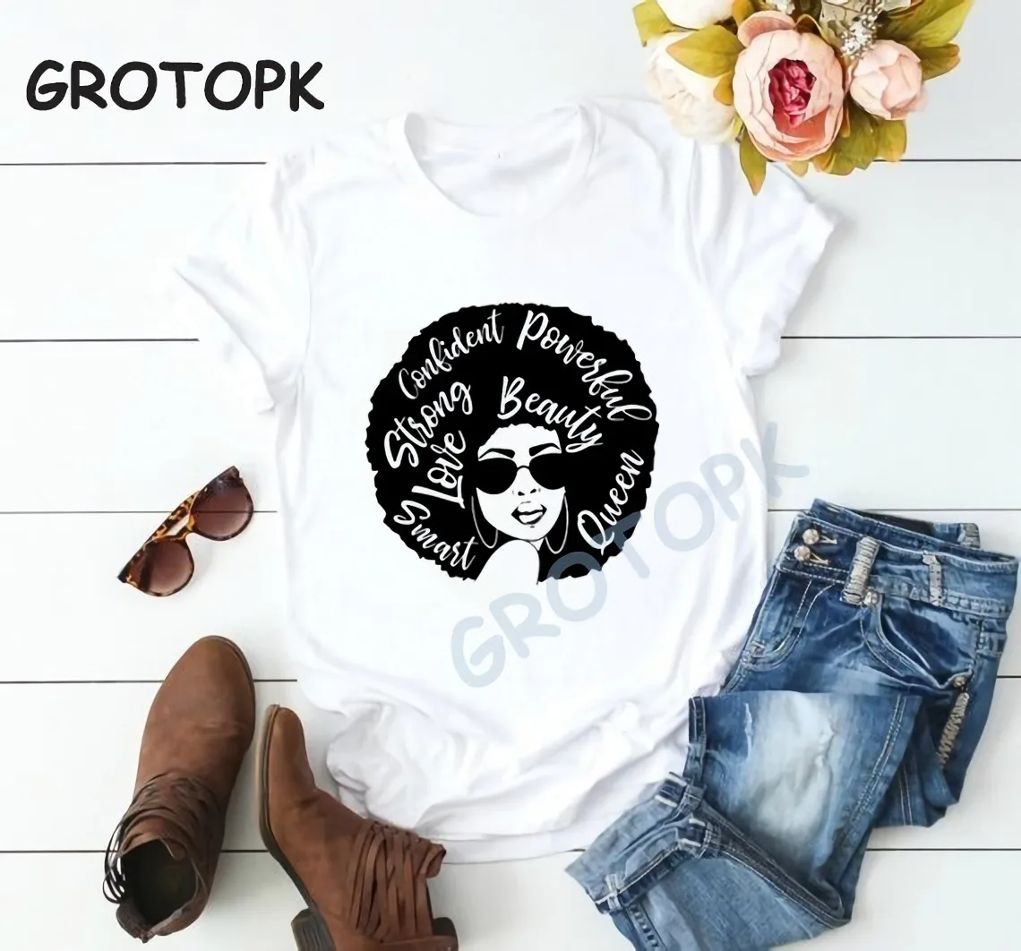 2 Bunz Melanin Poppin Aba Print Female T-shirt Black Girl Magic Powerful Women Summer 2019 White Tshirt Strong Queen Tops&tees
2 Bunz Melanin Poppin Aba Print Female T-shirt Black Girl Magic Powerful Women Summer 2019 White Tshirt Strong Queen Tops&tees