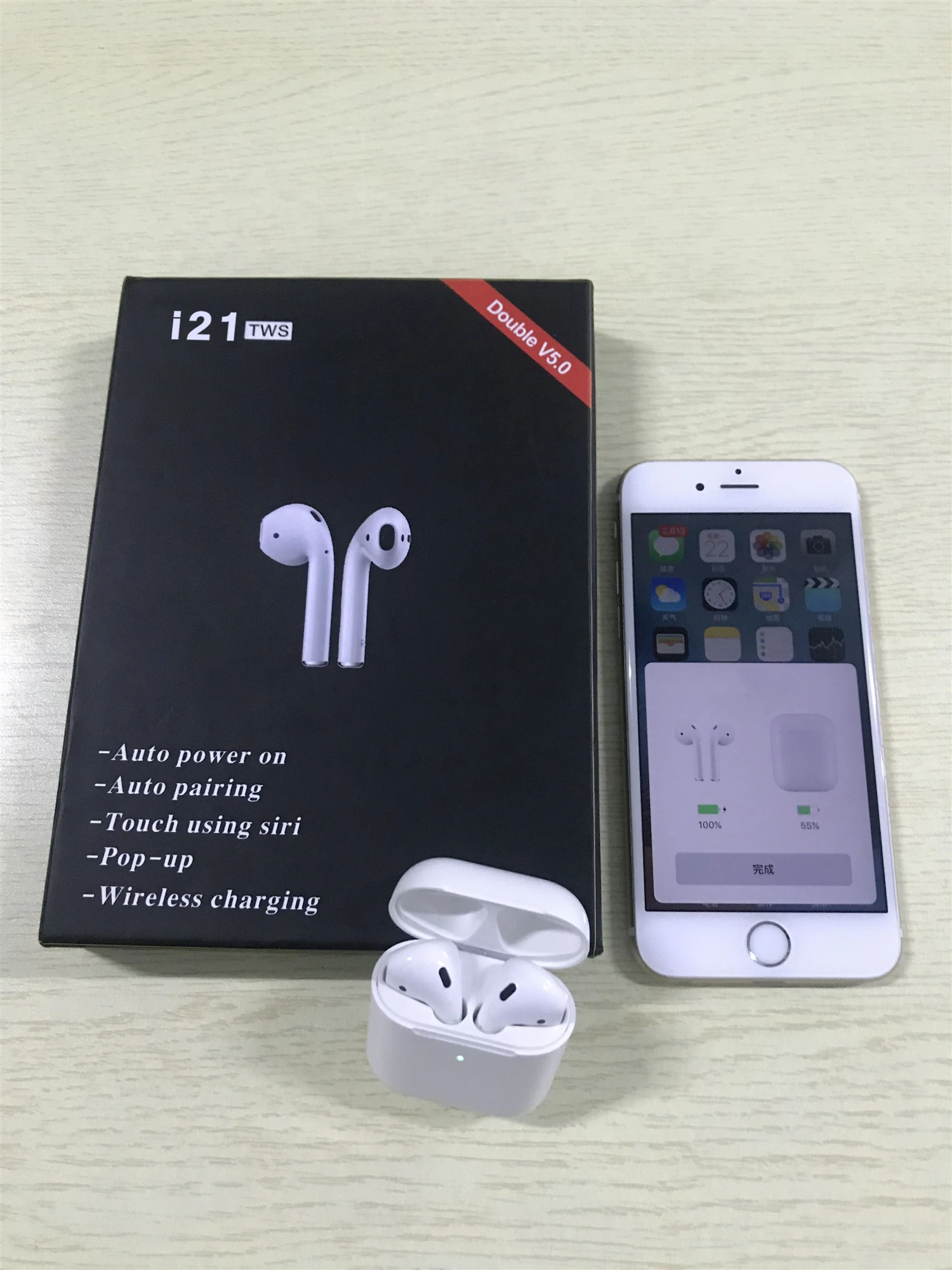 1:1 size AP2 New i21 TWS pop function support wireless charge Bluetooth EarphonePK w1 chip PK i10 i20 i13 i12 tws
1:1 size AP2 New i21 TWS pop function support wireless charge Bluetooth EarphonePK w1 chip PK i10 i20 i13 i12 tws