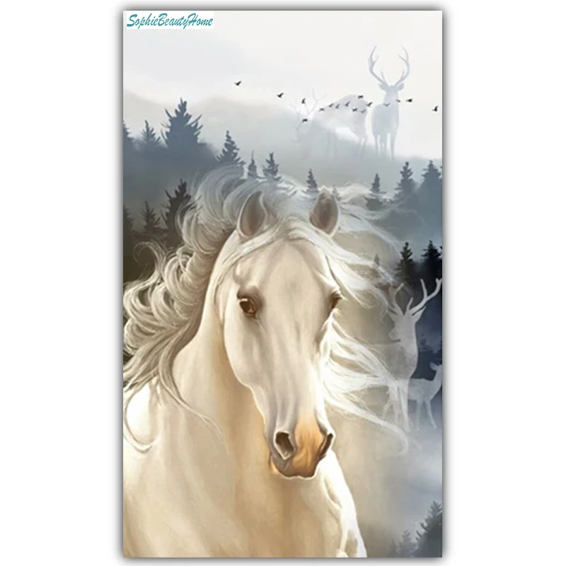 Sophie beauty home Diy Diamond Animal White Horse Embroidered Crystal 5D Diamond Mosaic 3D Cross stitch Home Decoration Craft
Sophie beauty home Diy Diamond Animal White Horse Embroidered Crystal 5D Diamond Mosaic 3D Cross stitch Home Decoration Craft