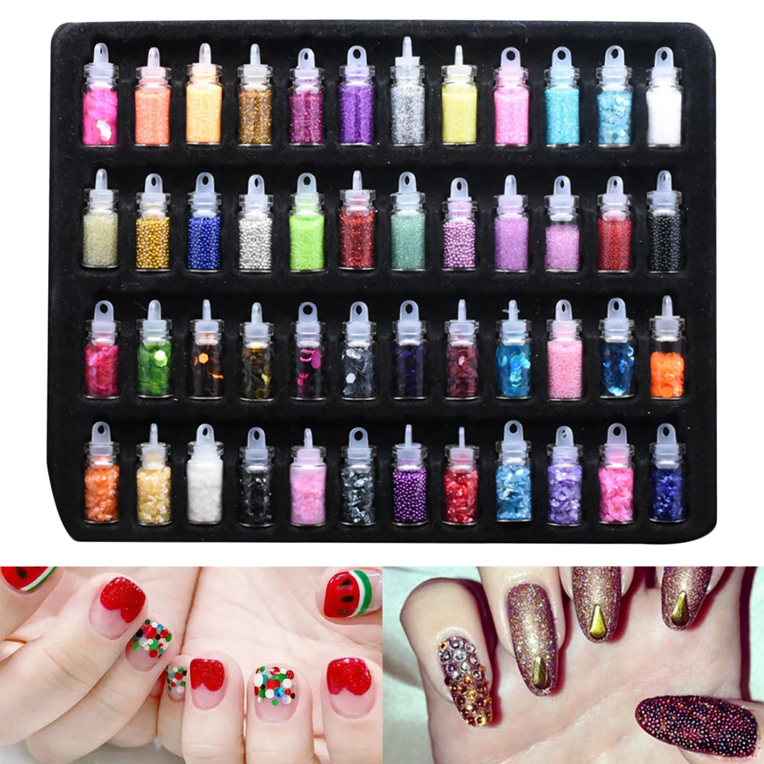 Besegad 48 Bottles Nail Art Assorted Style Glitter Sequins Shake Jars Set for DIY Slime 3D Nail Art Makeup Accessories Decor Toy
Besegad 48 Bottles Nail Art Assorted Style Glitter Sequins Shake Jars Set for DIY Slime 3D Nail Art Makeup Accessories Decor Toy