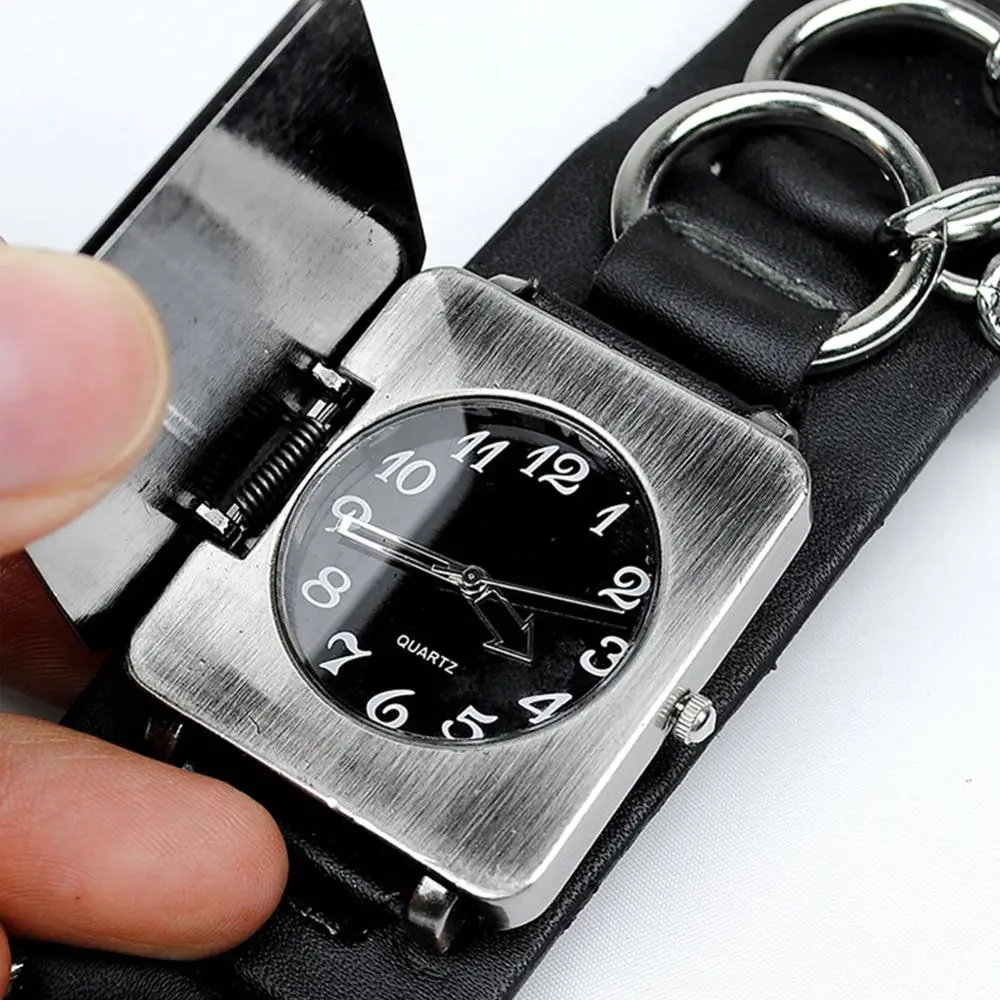 Men's Quartz Watch Punk Hip-hop Style Metal Trend Leather Strap Jewelry Watch Decoration Men Watch For Birthday Gift
Men's Quartz Watch Punk Hip-hop Style Metal Trend Leather Strap Jewelry Watch Decoration Men Watch For Birthday Gift