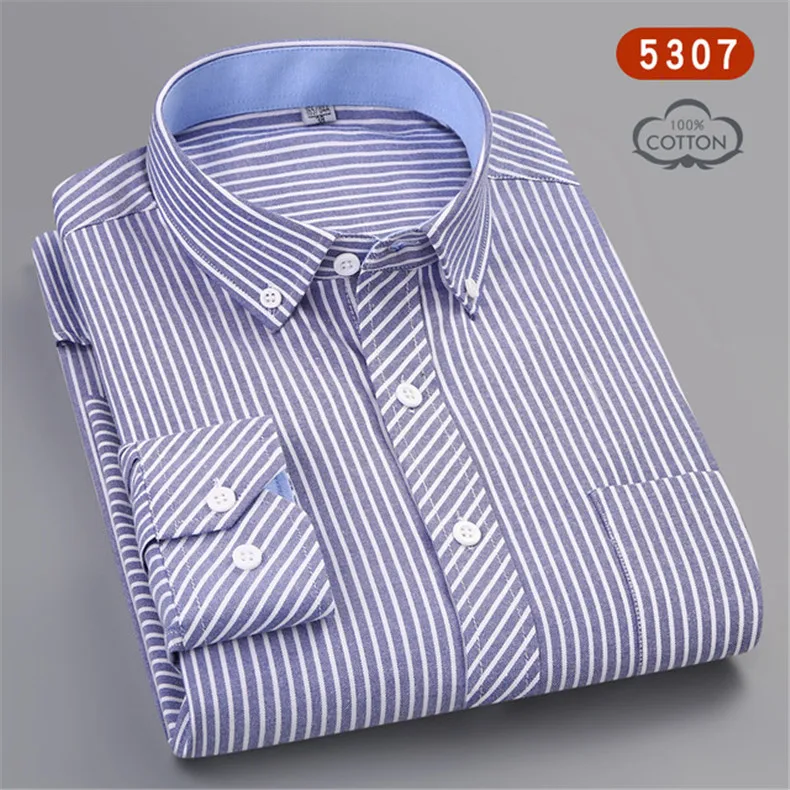 2019-New-Casual-Design-Plaid-Social-100-Cotton-Mens-Long-Sleeve-Solid-Oxford-Dress-Shirt-with.jpg_640x640 (4)