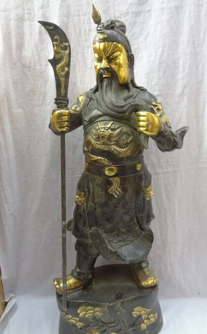 xd 002608 32" Chinese Bronze Gilt Warrior Dragon Head GuanGong GuanYu God Statue Sculpture
xd 002608 32" Chinese Bronze Gilt Warrior Dragon Head GuanGong GuanYu God Statue Sculpture