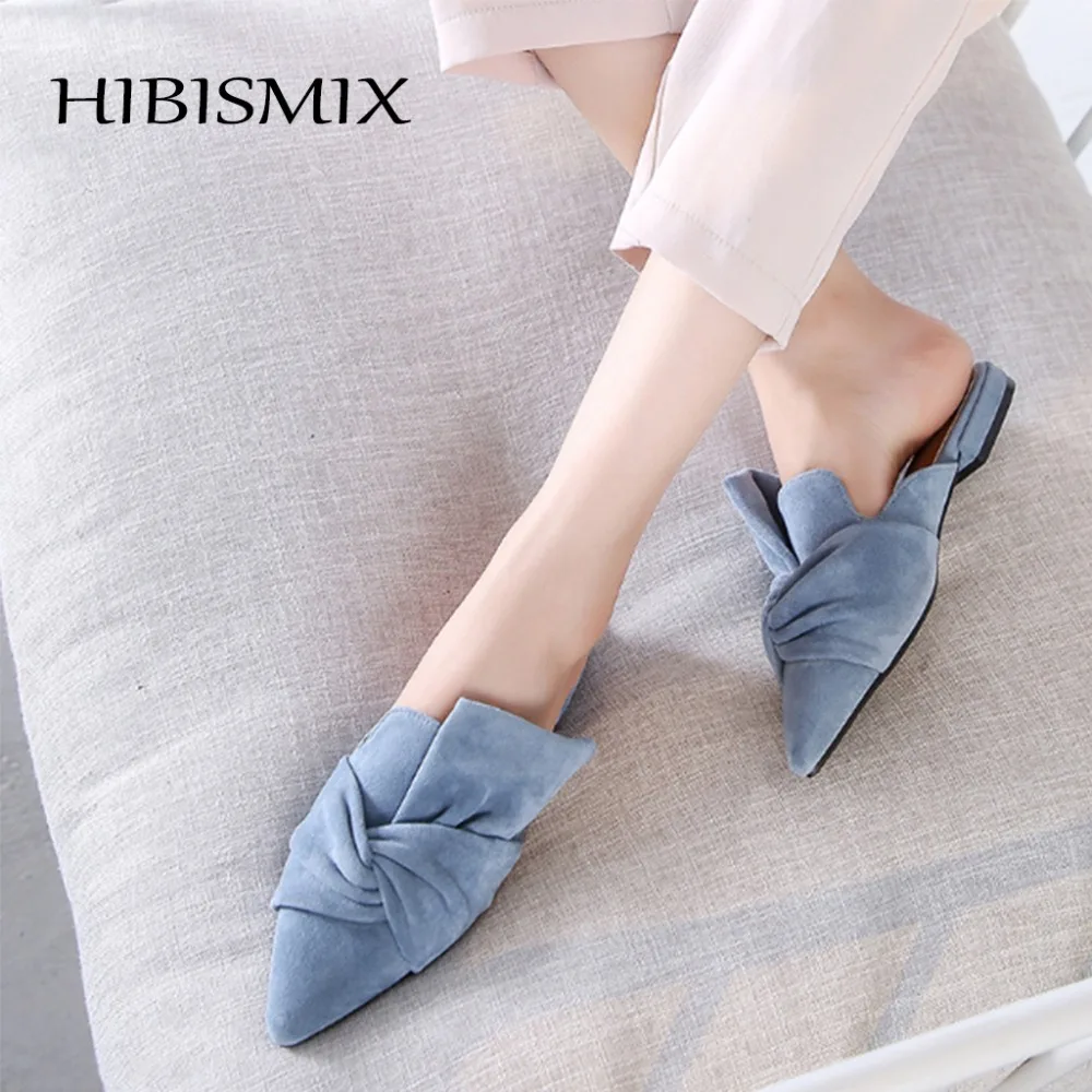 HIBISMIX Women Mules Korean Velvet Women's Pointed Toe Flat Slippers Fashion Female Bowtie Spring Autumn Women Slides 1238
HIBISMIX Women Mules Korean Velvet Women's Pointed Toe Flat Slippers Fashion Female Bowtie Spring Autumn Women Slides 1238