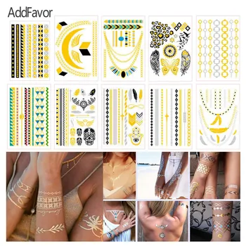 AddFavor 16Pc Metallic Bronzing Tattoo Sticker Body Art Decal Foil Gilding Totem Design Arm Back Feet Fake Temporary Tattoo
AddFavor 16Pc Metallic Bronzing Tattoo Sticker Body Art Decal Foil Gilding Totem Design Arm Back Feet Fake Temporary Tattoo