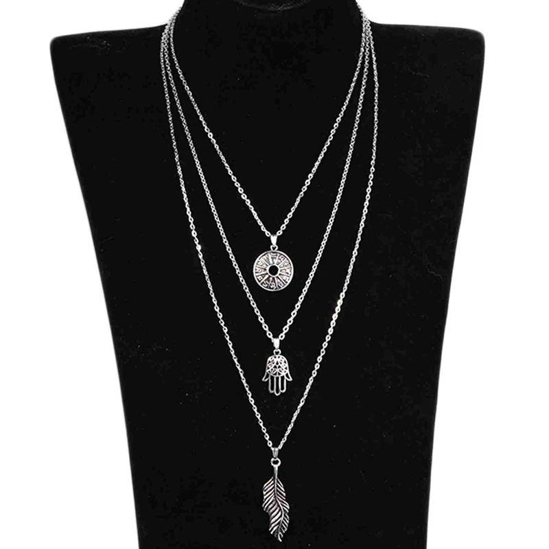 M MISM 3 Layer Bohemia Necklaces Women Pendant Silver Leaf Long Female Necklace Jewelry Boho Accessories Fashion New Design
M MISM 3 Layer Bohemia Necklaces Women Pendant Silver Leaf Long Female Necklace Jewelry Boho Accessories Fashion New Design