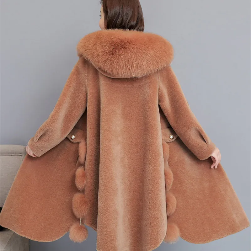 HANZANGL Sheep Sheared Coat Female 2019 New Winter Women Fur Jacket Fox Fur Hooded Plus Size Fur Coats Wool Overcoat M-4XL
HANZANGL Sheep Sheared Coat Female 2019 New Winter Women Fur Jacket Fox Fur Hooded Plus Size Fur Coats Wool Overcoat M-4XL