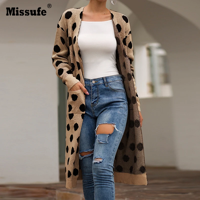 Missufe Kintted Pocket Long Sweaters Coats Open Stitch Women Sweater Autumn Winter Cardigans Sweaters Loose Polka Dot Jumpers
Missufe Kintted Pocket Long Sweaters Coats Open Stitch Women Sweater Autumn Winter Cardigans Sweaters Loose Polka Dot Jumpers