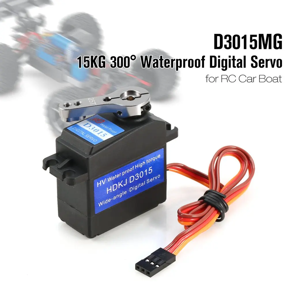 HDKJ D3015MG 15KG 300 Waterproof Metal Steering Digital Metal Gear Core Servo with High Torque for RC Car Boat
HDKJ D3015MG 15KG 300 Waterproof Metal Steering Digital Metal Gear Core Servo with High Torque for RC Car Boat