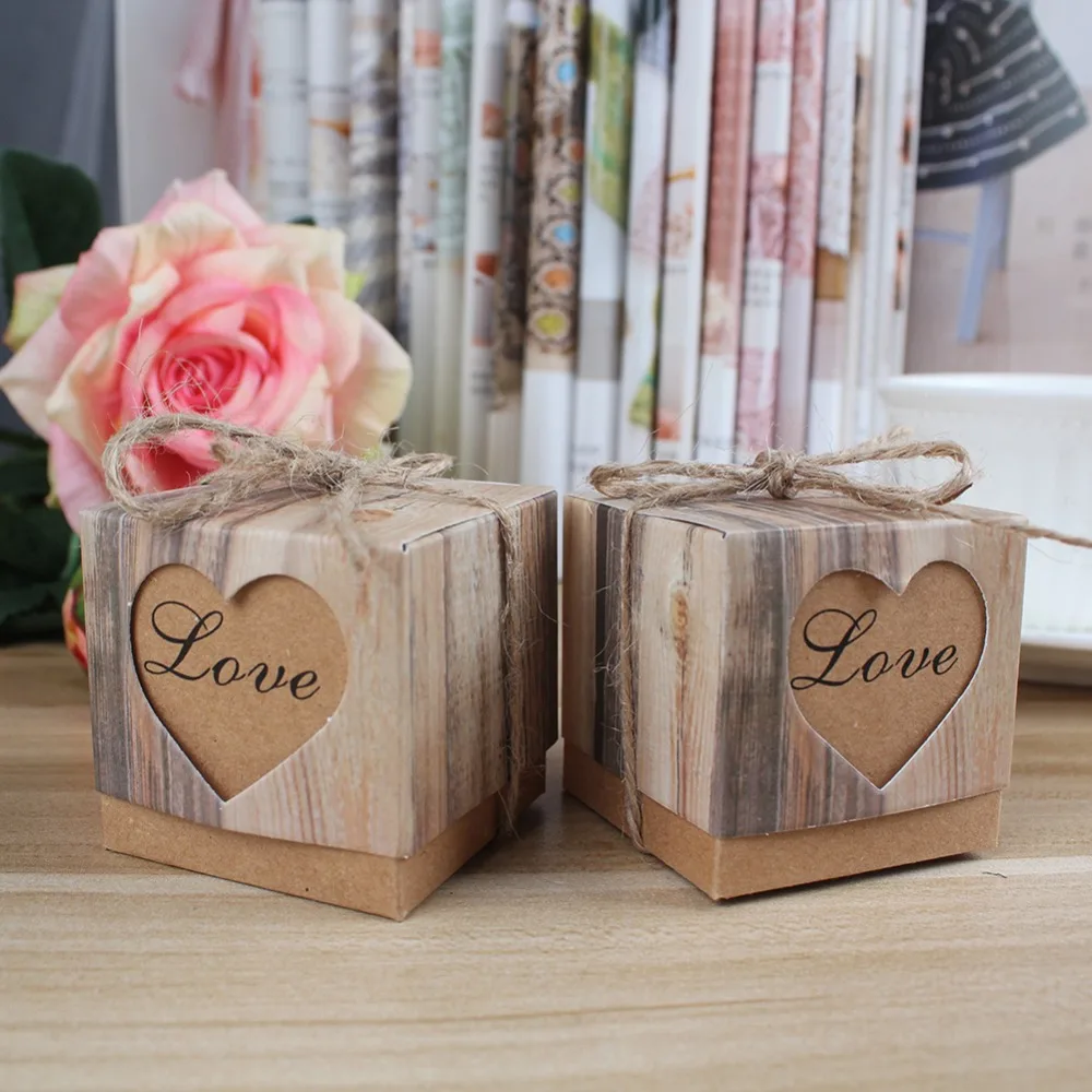 OurWarm 100pcs Kraft Gift Box Candy Boxes for Wedding Favor Boxes Packaing Rustic Imitation Bark with Burlap Twine
OurWarm 100pcs Kraft Gift Box Candy Boxes for Wedding Favor Boxes Packaing Rustic Imitation Bark with Burlap Twine