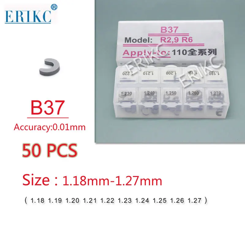 ERIKC 50 Pieces Fuel Nozzle Lift Adjusting Gasket B37 Common Rail Diesel Injector Adjustment Shims Set Sizes 1.18-1.27mm
ERIKC 50 Pieces Fuel Nozzle Lift Adjusting Gasket B37 Common Rail Diesel Injector Adjustment Shims Set Sizes 1.18-1.27mm